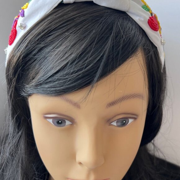 Handmade Bead Knotted Headband Carnival NOLA Let's Go Cray New Orleans Headband - Picture 5 of 7